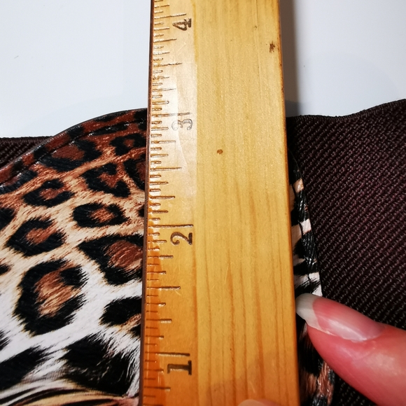 Ardene Spain Faux Leather Leopard Print Brown Stretch Gold Buckle Belt - Picture 15 of 16